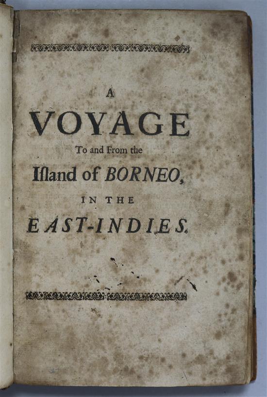 Beeckman, Daniel - A Voyage to and from the Island of Borneo, 8vo, rebound 19th century half calf, joints cracked,